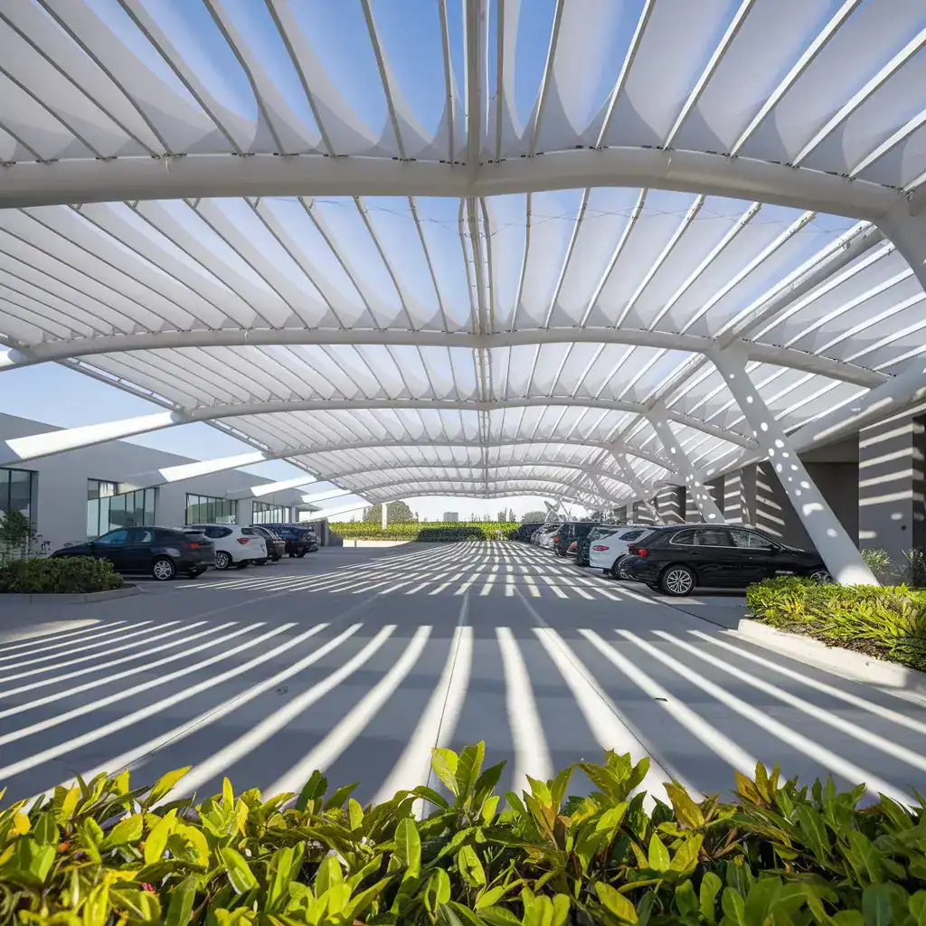 Modern car parking shade structure UAE