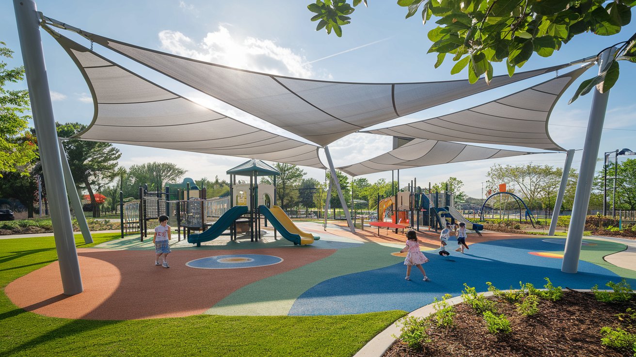 Tensile shade structures park UAE